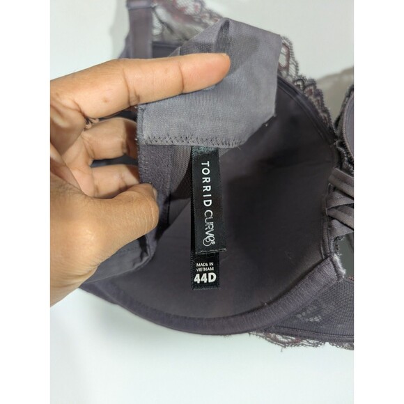 Torrid Curves Womens Purple Push Up Plunge Lace Bra Sz 44D Sexy Comfort - Picture 7 of 8